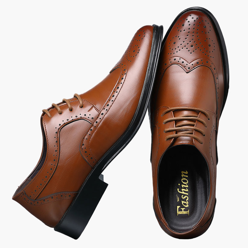 Men's Oxford Brogue Leather Shoes for Formal Occasions