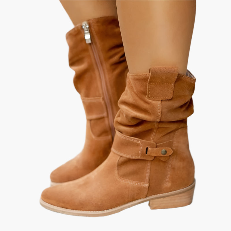 Women's Boots Low Shaft with Zipper – Comfortable and Stylish Fashion Boots for Daily Use