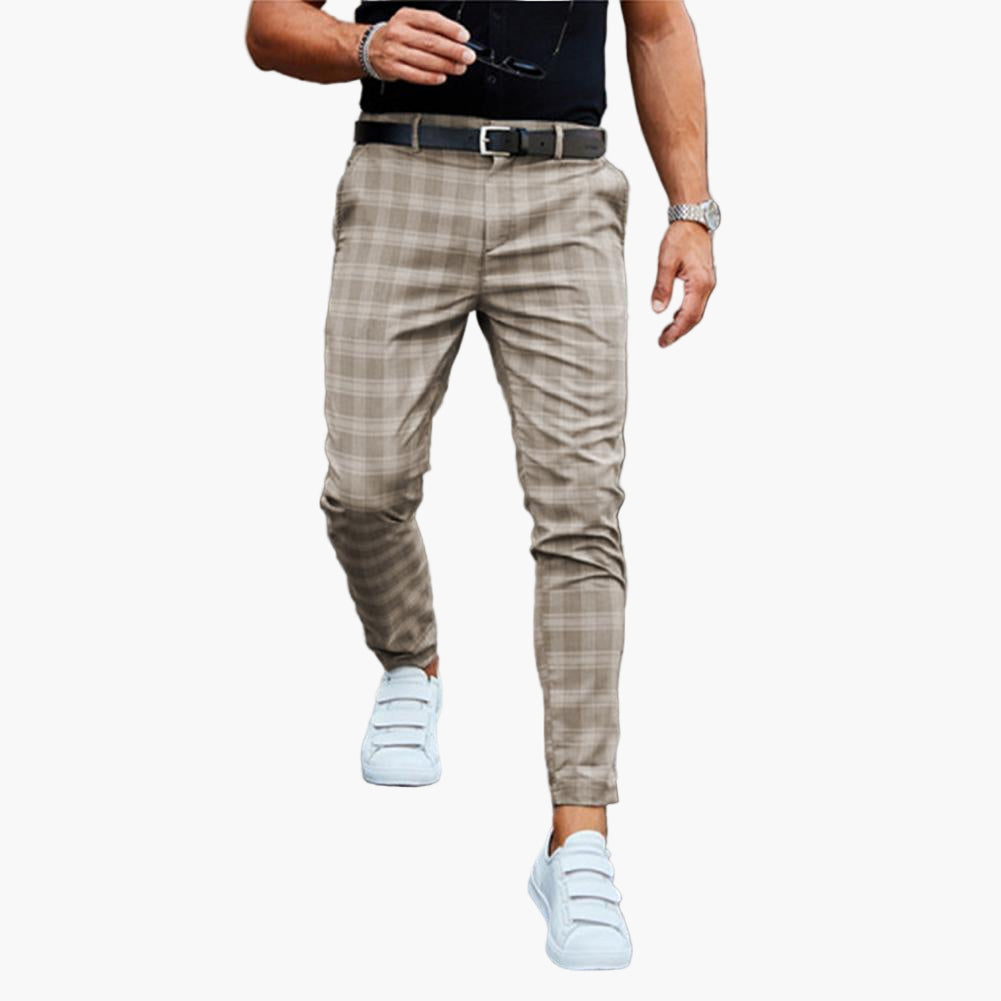 Men's Chino Slim Fit Checked – Fashionable Casual Pants for Stylish & Comfortable Look