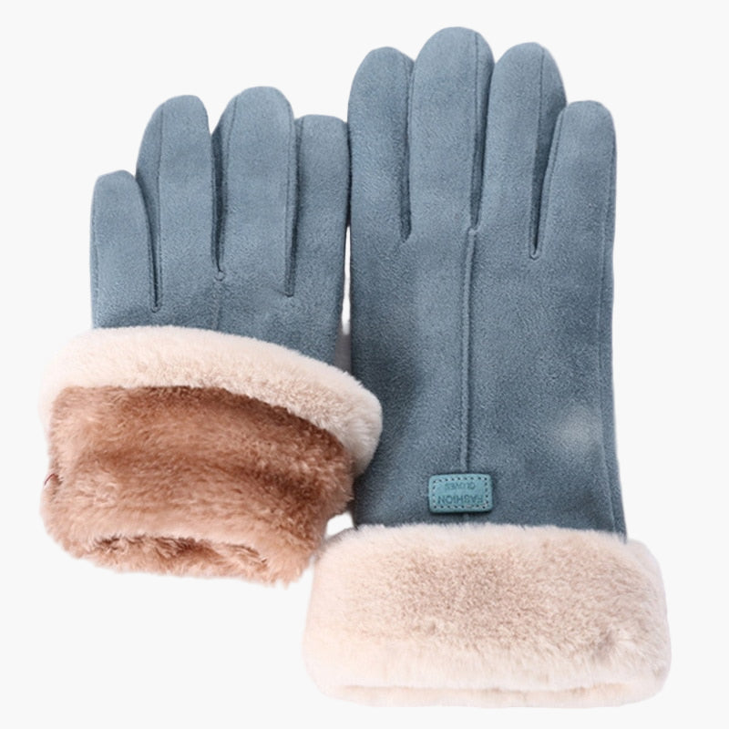 Women's Winter Gloves Touchscreen Waterproof Stylish Fluffy