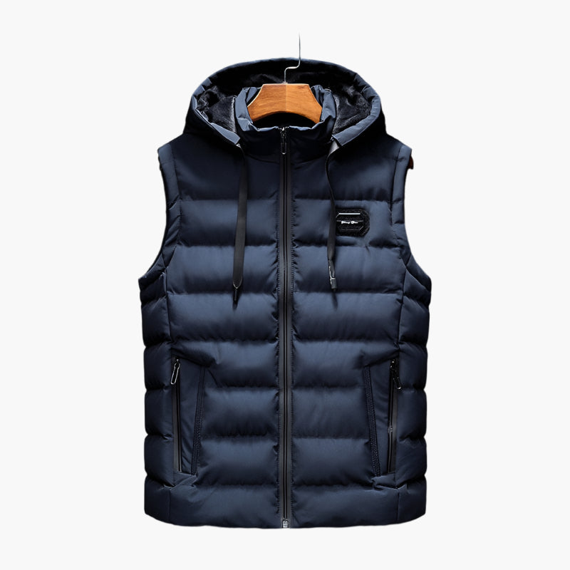 Men's Padded Outdoor Bodywarmer with Hood – Sporty & Comfortable Vest