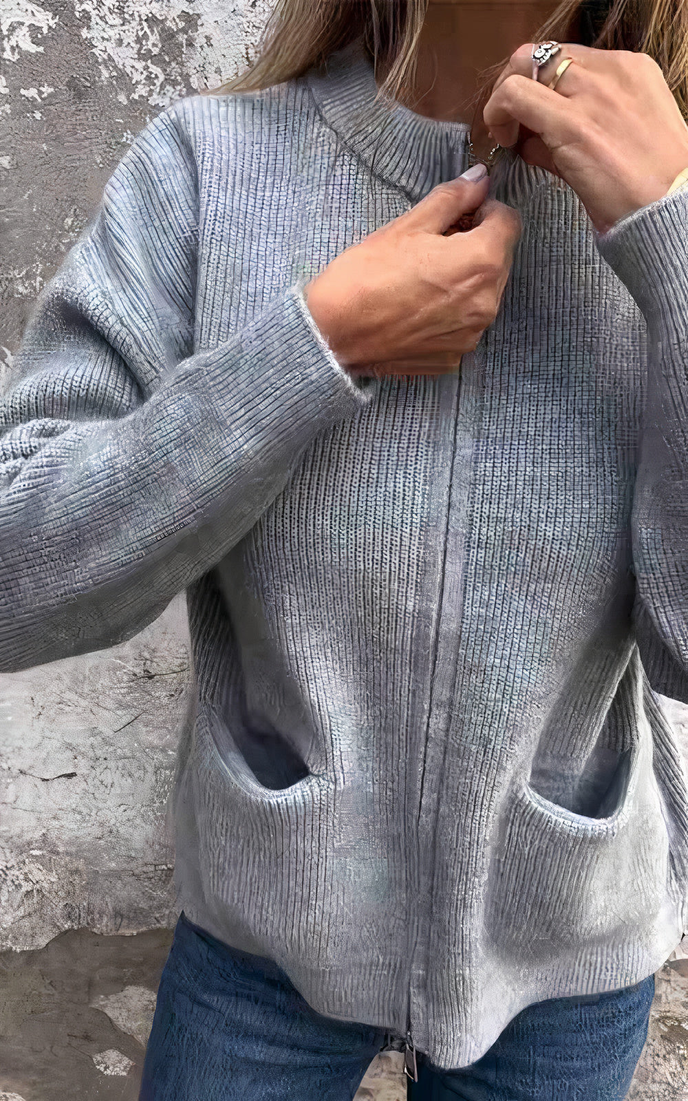 Women's Knitted Cardigan with Zipper – Comfortable and Elegant for Daily Use