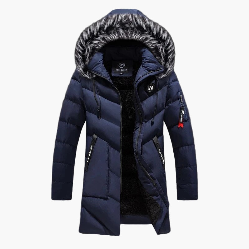 Men's Winter Jacket with Hood and Faux Fur – Stylish Warm Parka for Cold Days