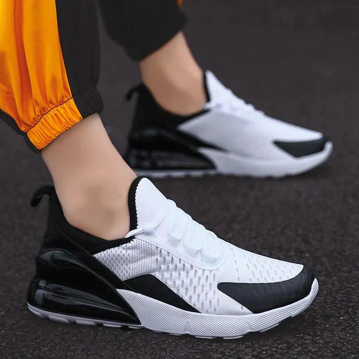 Men's Sneakers Black – Breathable Mesh, Lightweight, AIR Soles – Sporty and Casual Basketball Shoes