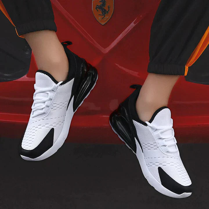 Men's Sneakers Black – Breathable Mesh, Lightweight, AIR Soles – Sporty and Casual Basketball Shoes