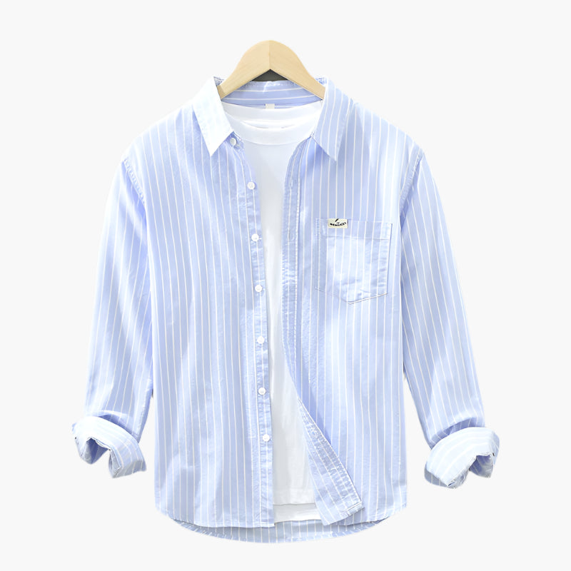 Men's Casual Striped Shirt – Elegant Comfort for Summer & Leisure Time