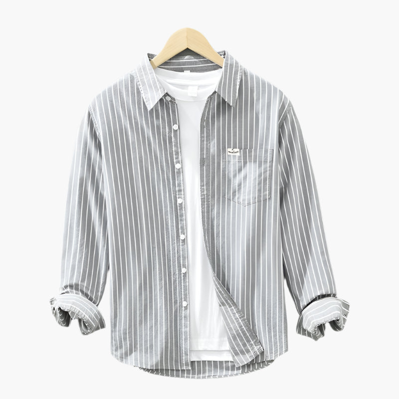 Men's Casual Striped Shirt – Elegant Comfort for Summer & Leisure Time