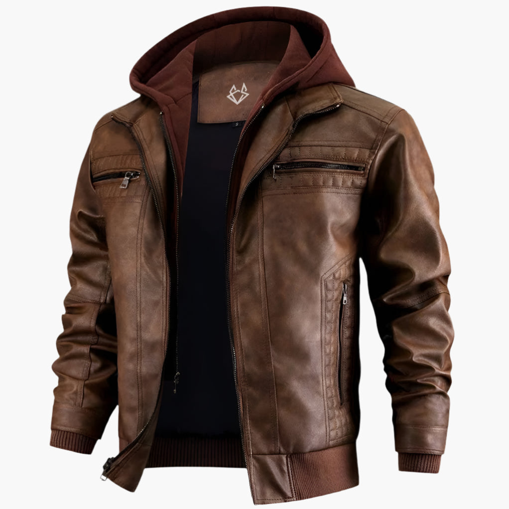 Men's Motorcycle Jacket Streetwear Style with Detachable Hood – Casual Fashion Jacket for Every Occasion