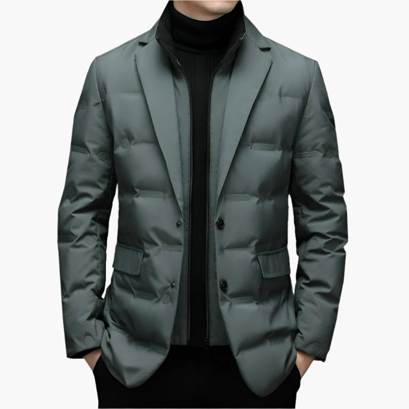 Men's Padded Blazer Jacket – Stylish Business Winter Coat
