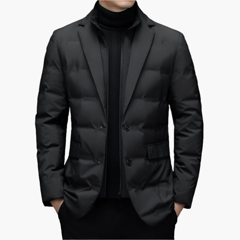 Men's Padded Blazer Jacket – Stylish Business Winter Coat