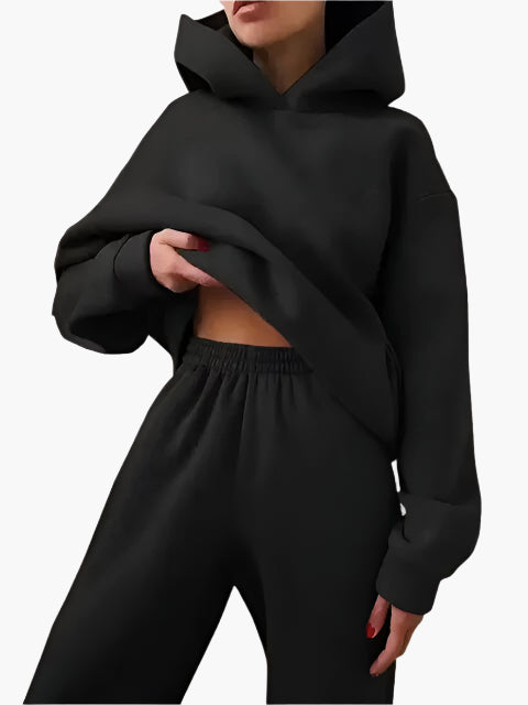 Women's Oversized Hoodie and Jogging Pants Set – Comfortable Loungewear for Winter and Leisure Time