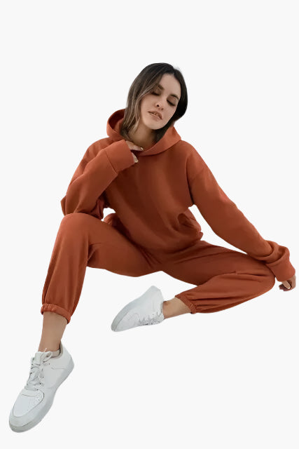 Women's Oversized Hoodie and Jogging Pants Set – Comfortable Loungewear for Winter and Leisure Time