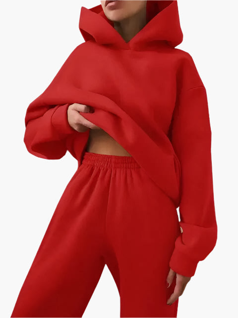 Women's Oversized Hoodie and Jogging Pants Set – Comfortable Loungewear for Winter and Leisure Time