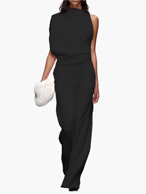 Women's Elegant Sleeveless Jumpsuit with Wide Legs – Stylish and Comfortable for Party and Office