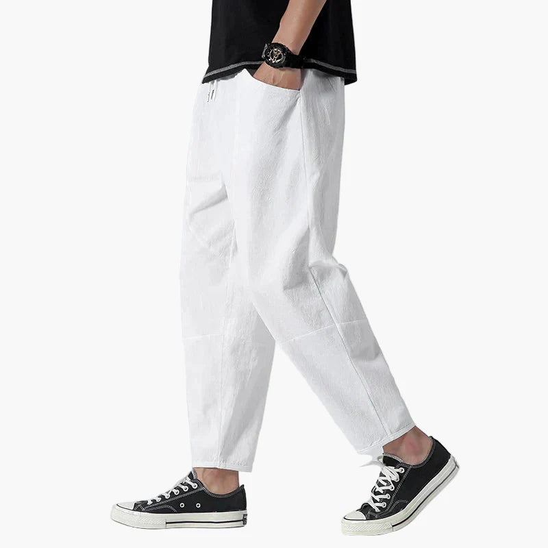 Men's Relaxed Cropped Pants Casual Style For Daily Use