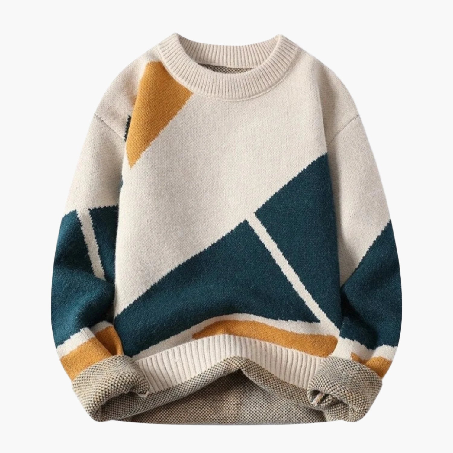 Men's Casual Sweater with Geometric Design – Comfortable and Stylish for Daily Use