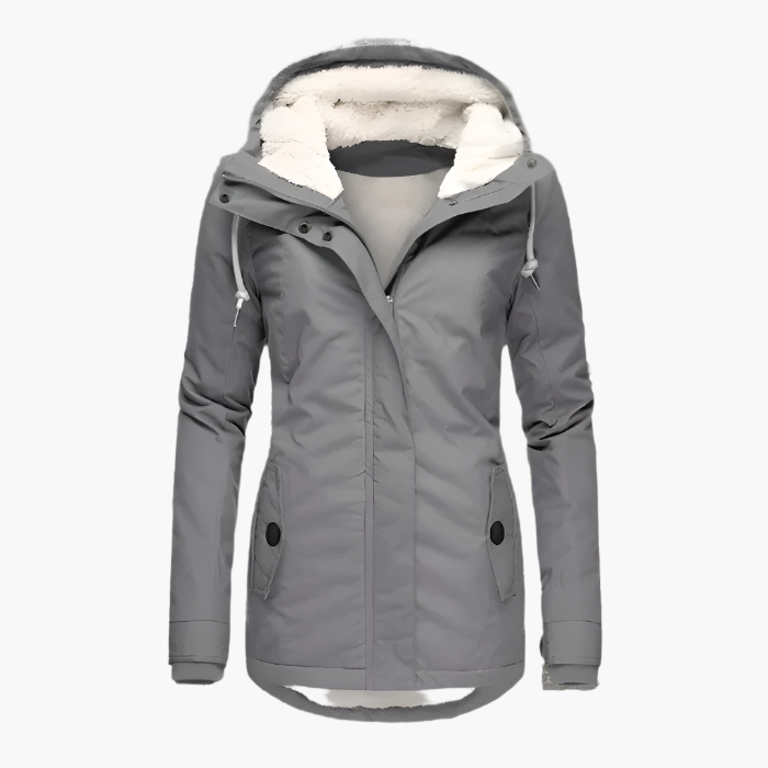 Women's Waterproof Winter Coat with Hood – Comfortable Long Coat for Cold Days