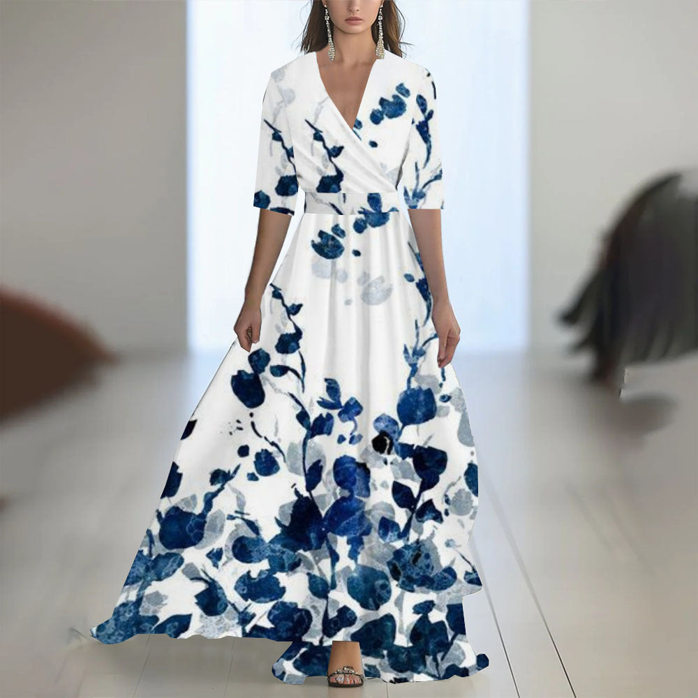 Ladies Elegant Maxi Dress with Pleated Style – Perfect for Spring and Summer Parties