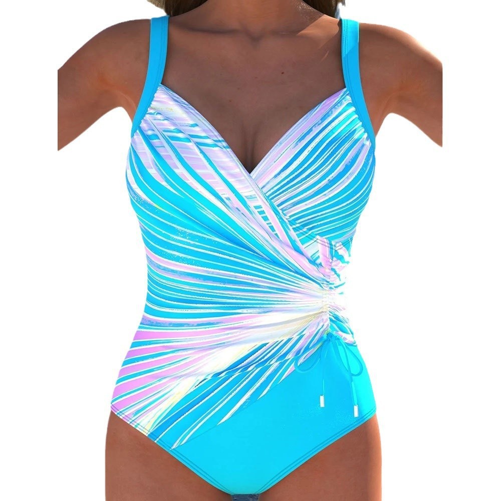 Women's shaping swimsuit with flattering wrap design – Stylish and supportive beach model