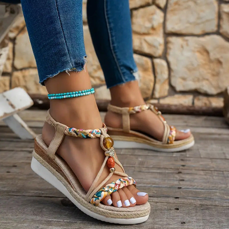 Dawn – Women's Sandals with Braided Hemp Rope