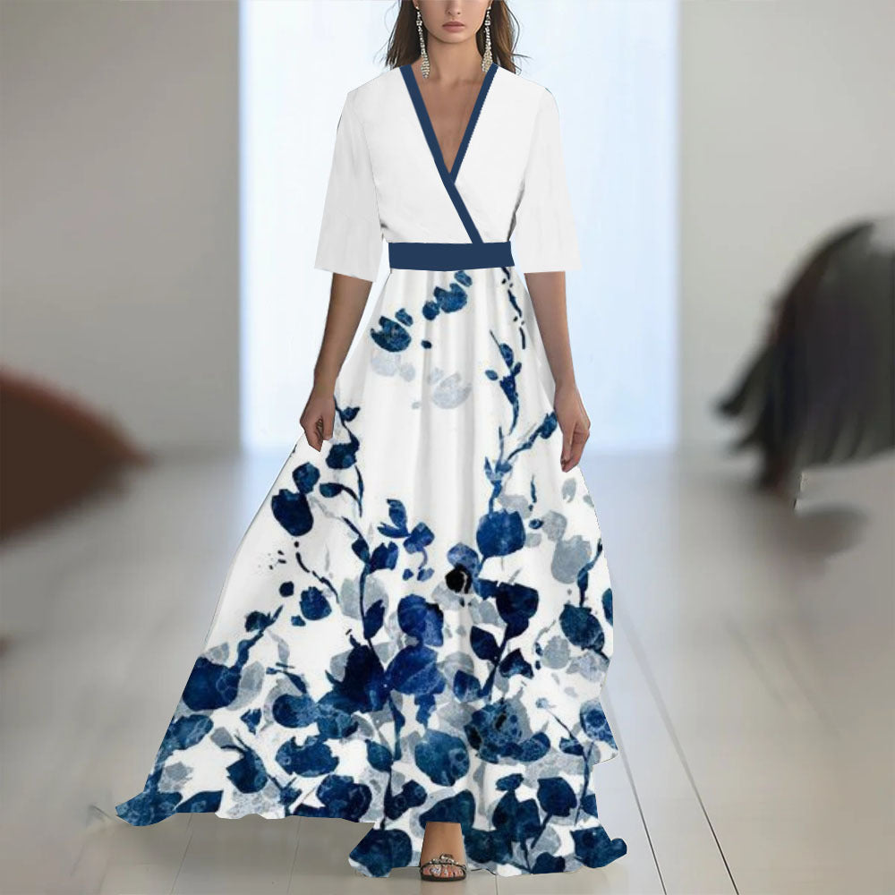 Ladies Elegant Maxi Dress with Pleated Style – Perfect for Spring and Summer Parties