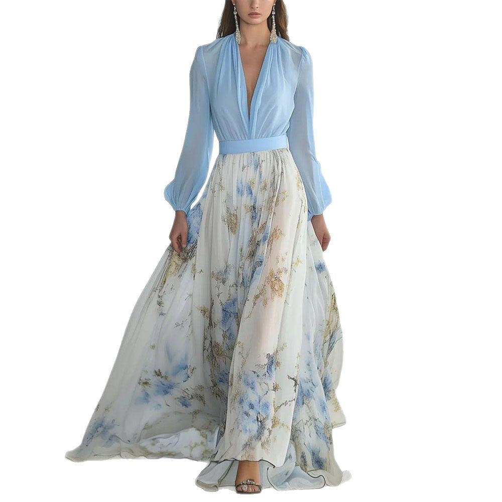 Ladies Elegant Maxi Dress with Pleated Style – Perfect for Spring and Summer Parties