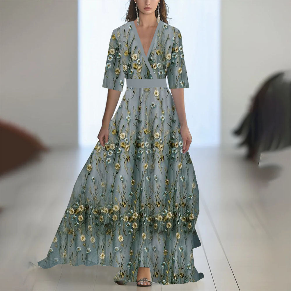 Ladies Elegant Maxi Dress with Pleated Style – Perfect for Spring and Summer Parties