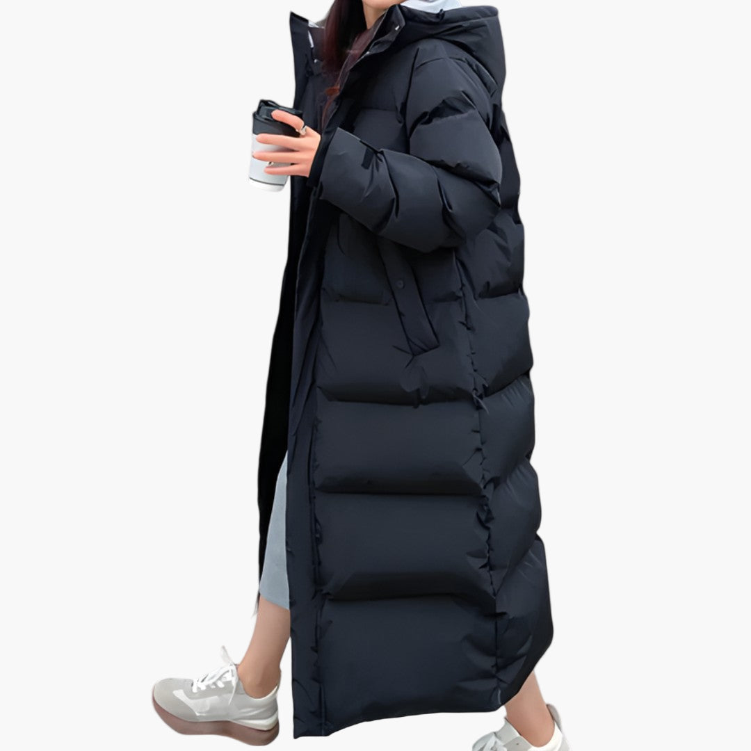 Women's Long Quilted Waterproof Parka – Winter Jacket With Hood, Stylish Outdoor Puffer