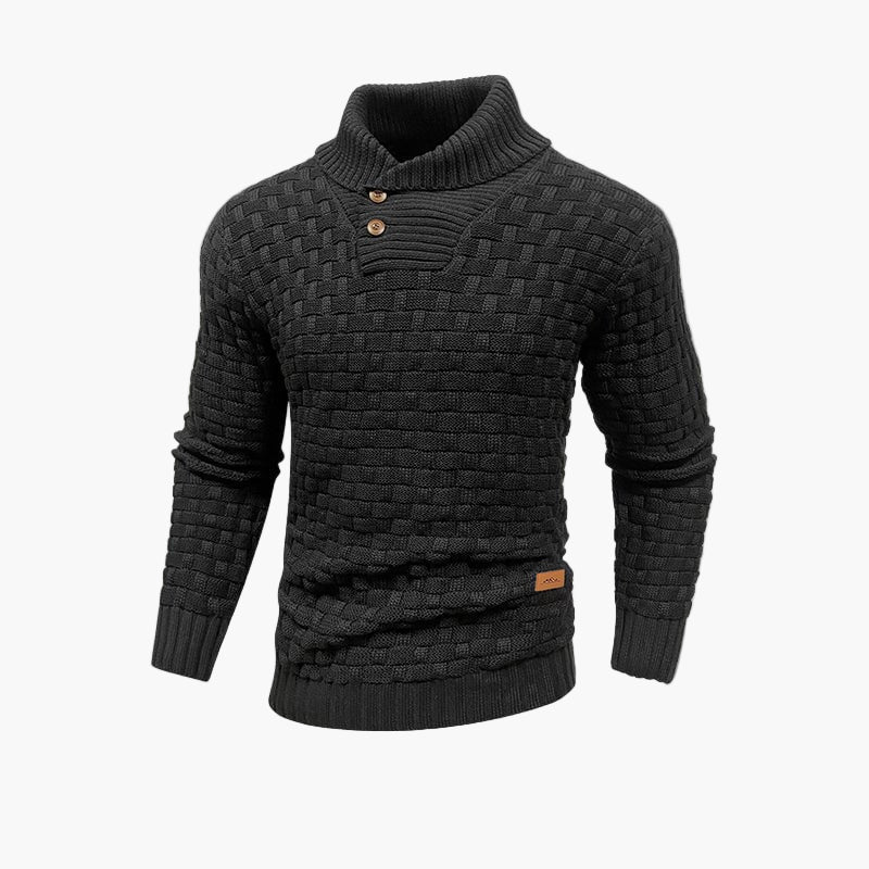 Stylish thermal knitted men's sweater with turtleneck for daily use