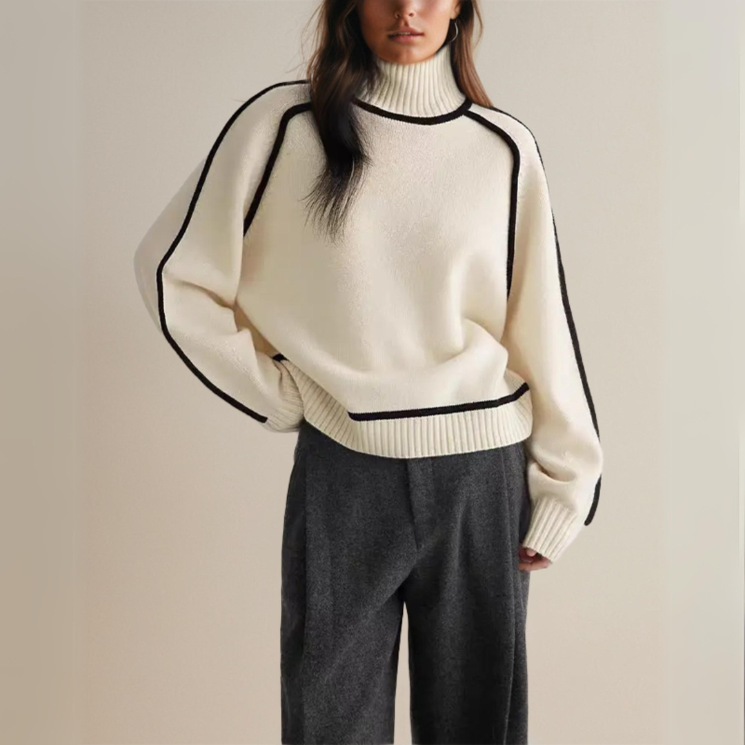 Women's Knitted Turtleneck Sweater – Modern Elegance for Autumn & Winter