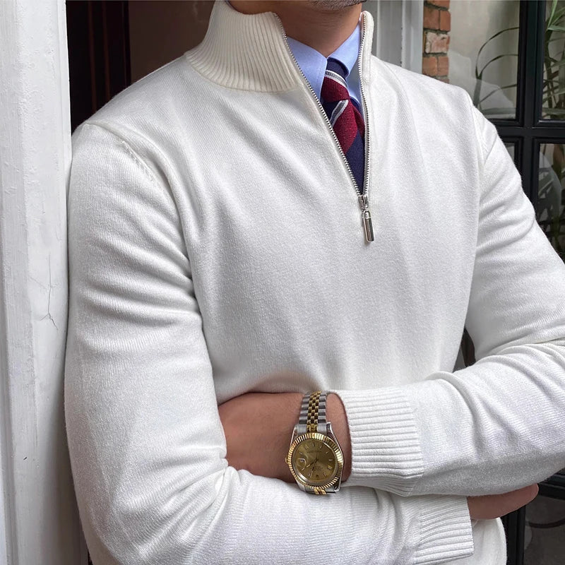 Men's Half-Zip Sweater Modern Business & Casual Stylish Comfort