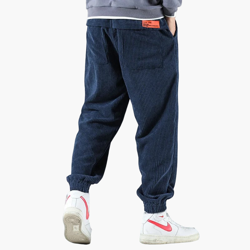 Men's Comfortable Corduroy Jogging Pants Relaxed Fit for Leisure and Sports