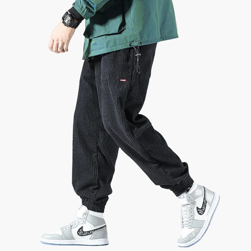 Men's Comfortable Corduroy Jogging Pants Relaxed Fit for Leisure and Sports