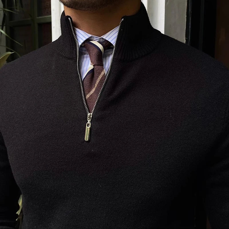 Men's Half-Zip Sweater Modern Business & Casual Stylish Comfort