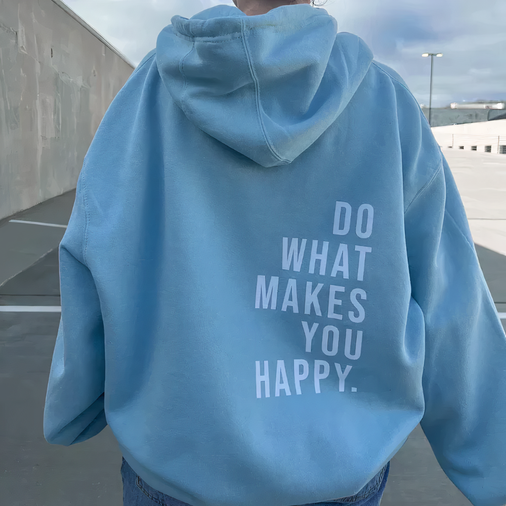 Women's Comfortable Hoodie with Text Print – Trendy Sweater for Leisure and Outdoor
