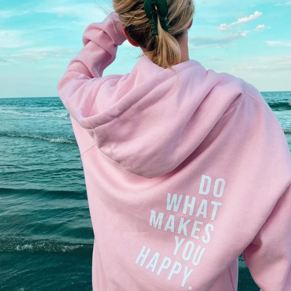 Women's Comfortable Hoodie with Text Print – Trendy Sweater for Leisure and Outdoor