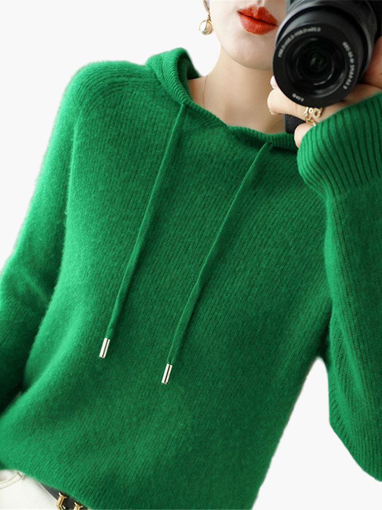 Women's Knitted Hoodie Sweater – Fashionable Comfortable Style for Every Day