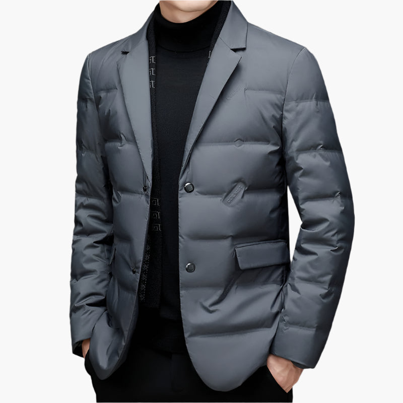 Men's Padded Blazer Jacket Modern Slim Fit – Stylish and Warm Business Outfit
