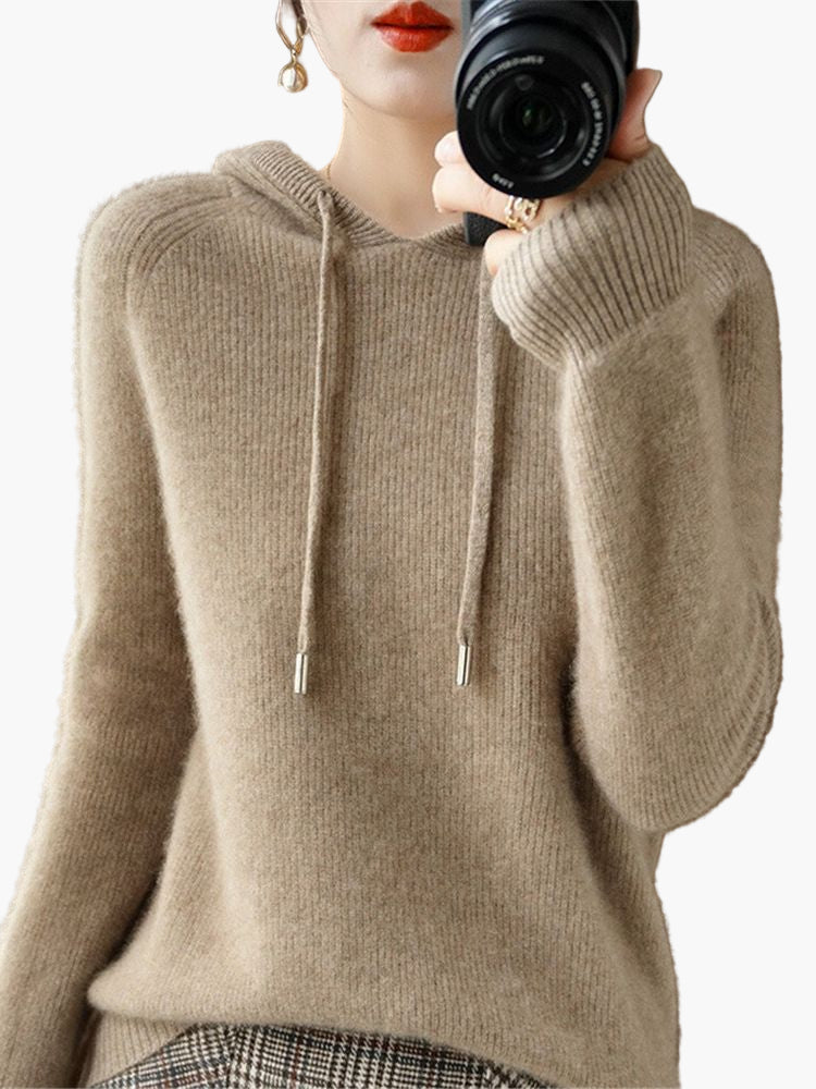 Women's Knitted Hoodie Sweater – Fashionable Comfortable Style for Every Day