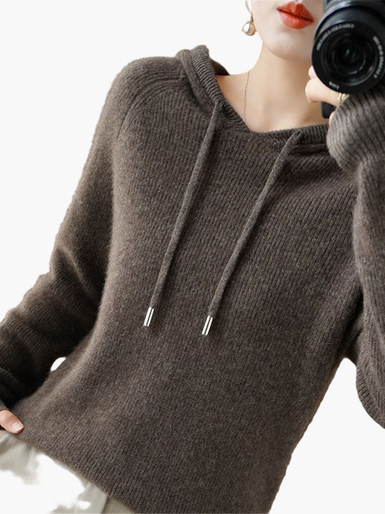 Women's Knitted Hoodie Sweater – Fashionable Comfortable Style for Every Day