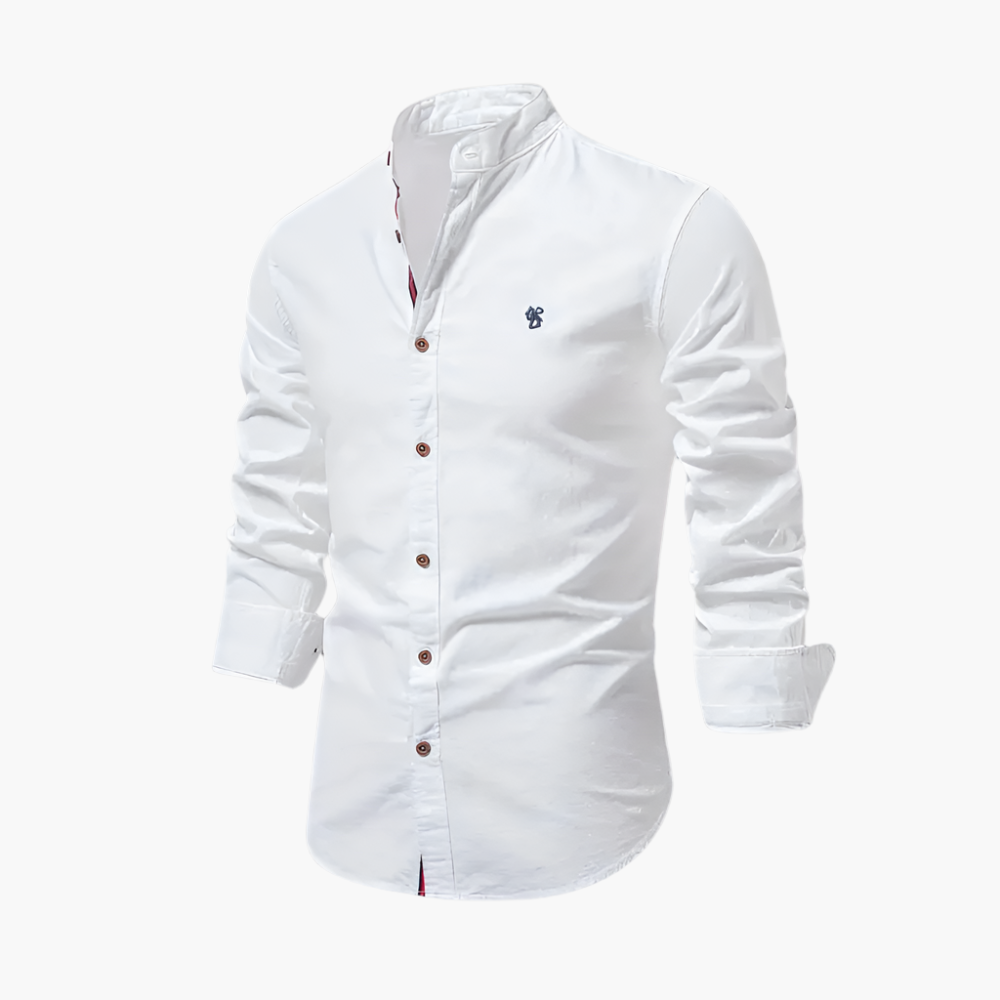 Men's Shirt Casual Stylish Long Sleeve Collarless