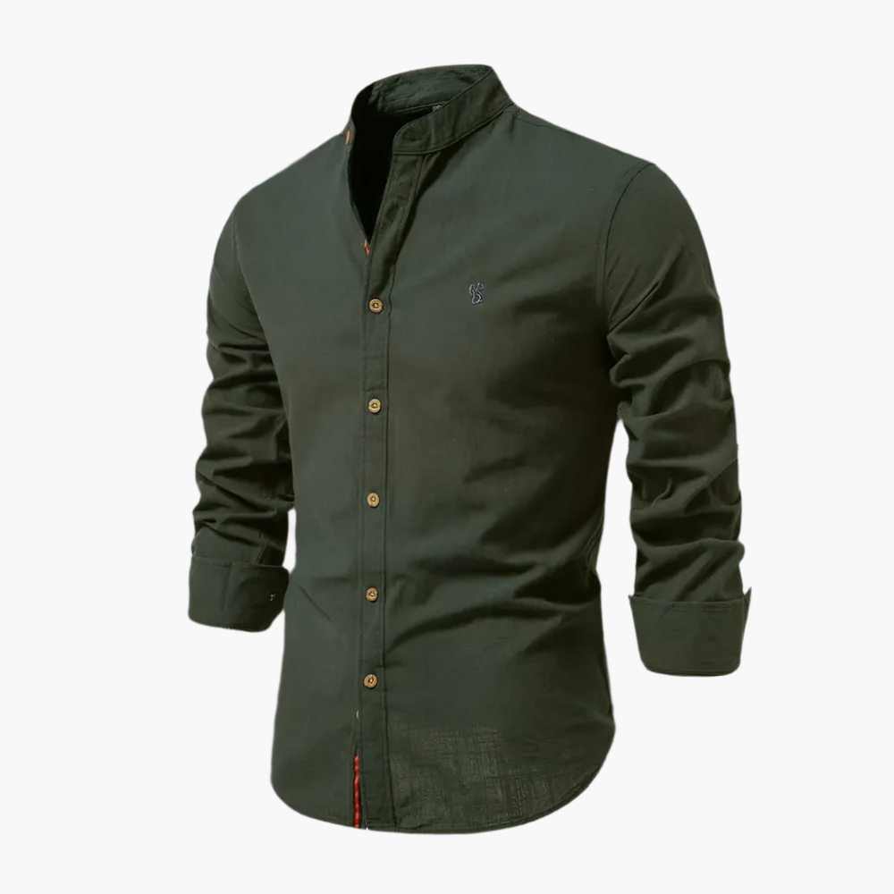 Men's Shirt Casual Stylish Long Sleeve Collarless