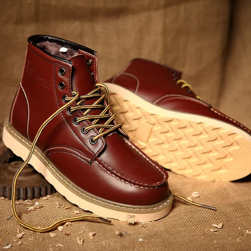 Heren Retro Winterboots – Stijlvolle Outdoor Laarzen voor Koude Dagen