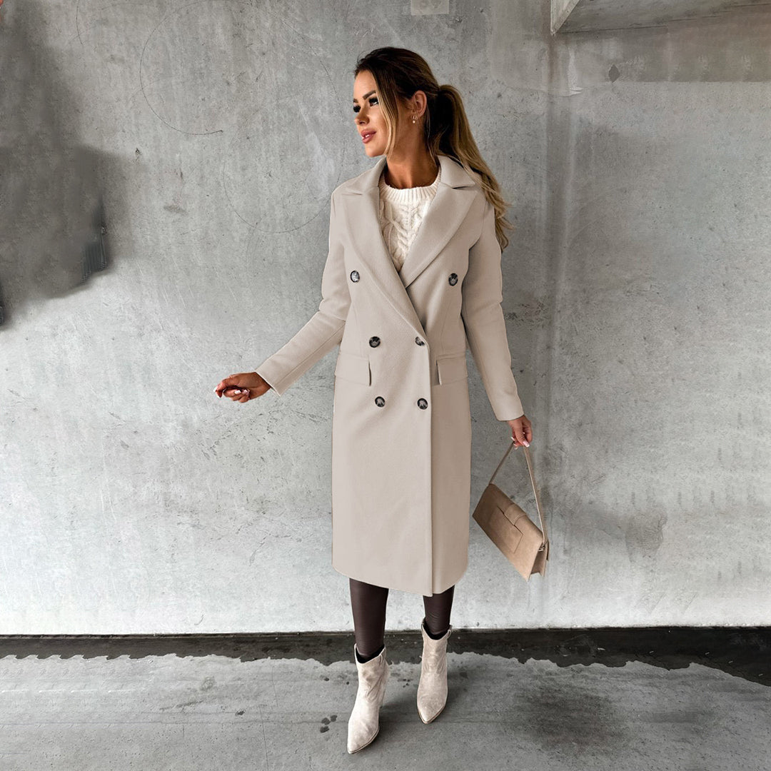 Women's Winter Coat Elegant Long Coat for Business and Casual Looks