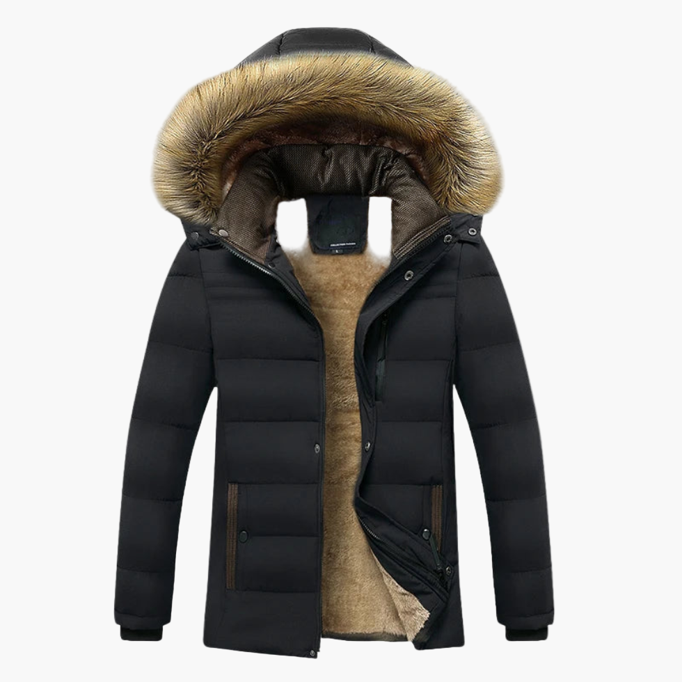 Men's Parka Jacket with Fleece Lining and Hood – Waterproof & Warm for Winter and Outdoor