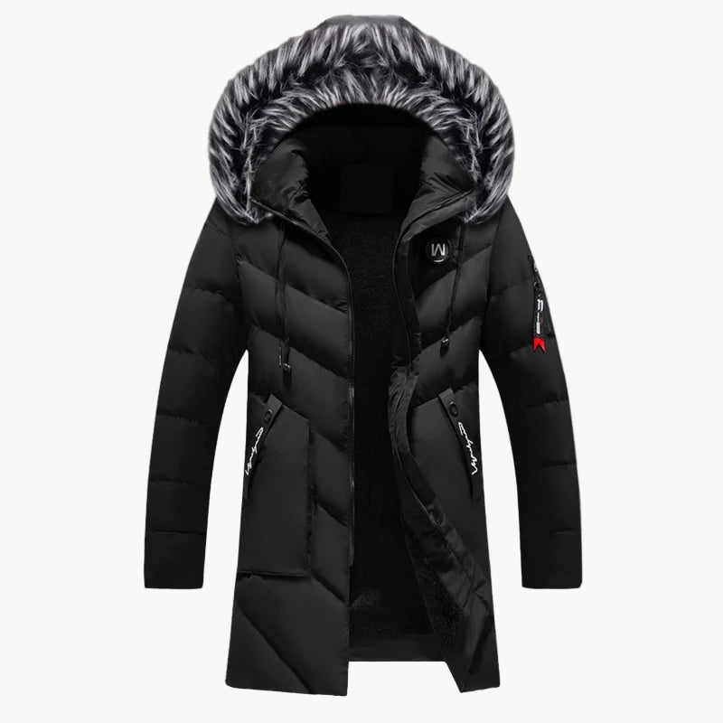 Men's Winter Jacket with Hood and Faux Fur – Stylish Warm Parka for Cold Days