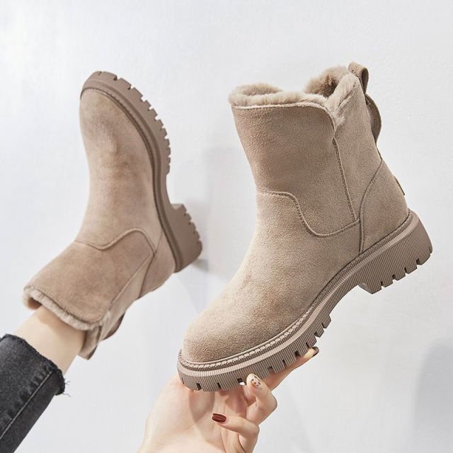 Women's Winter Boots with Warm Fleece and Waterproof Sole – Comfortable Stylish Outdoor Boots