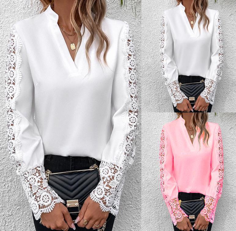 Julie – Solid Color Lace V-Neck Cardigan