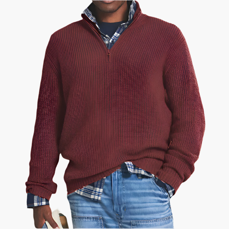 Men's Half-Zip Knitted Sweater – Business Casual Style for Comfort and Class