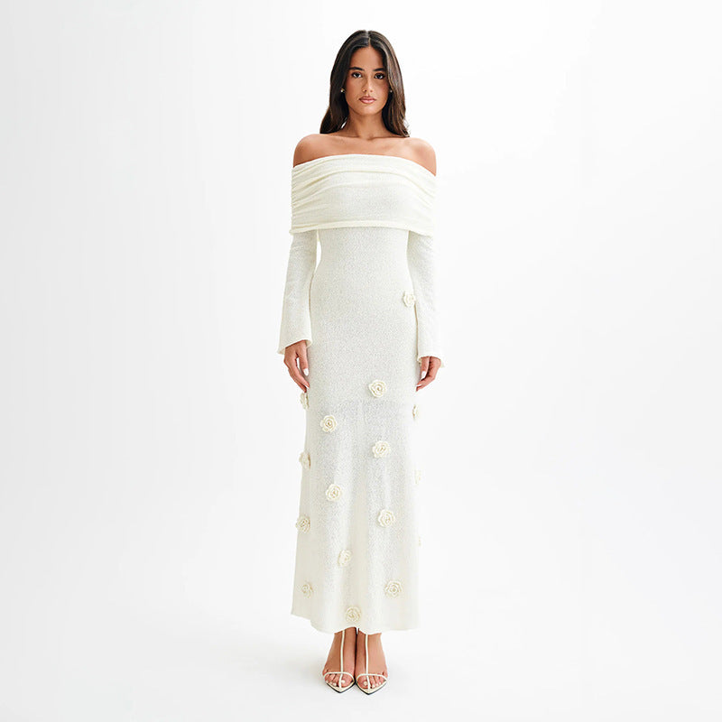 Marie – Knitted Flower Beach Dress